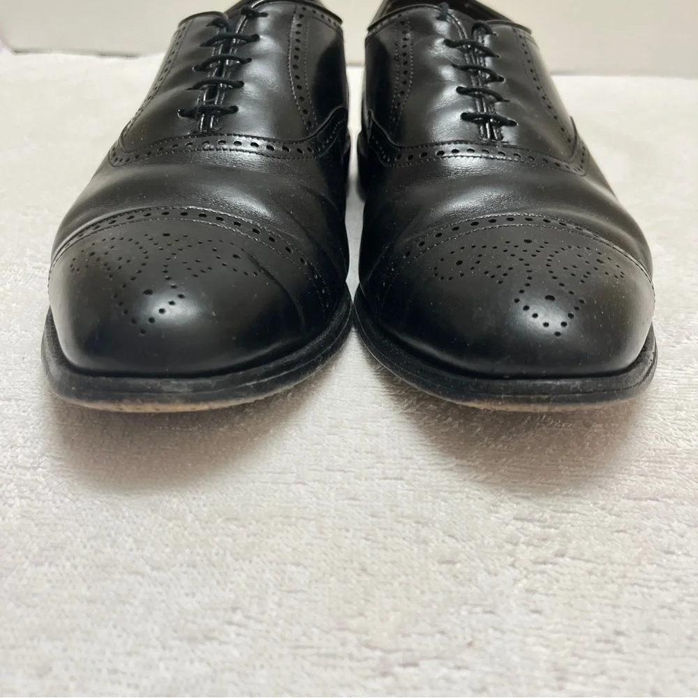 Allen Edmonds Stratton Mens Lace Up Oxford Dress Shoes Black Cap Toe Size 9.5D - Picture 3 of 10